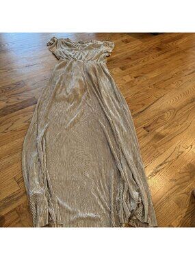 SEE AND BE SEEN WOMENS GOLD LONG DRESS MEDIUM